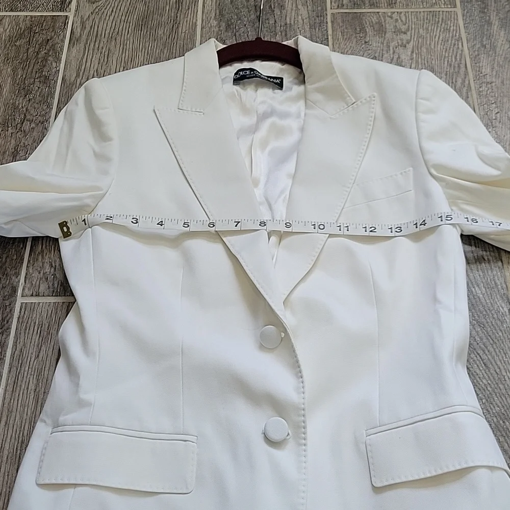 DOLCE & GABBANA Blazer Suit Jacket Size 40 (Small) White/Cream - Picture 7 of 9